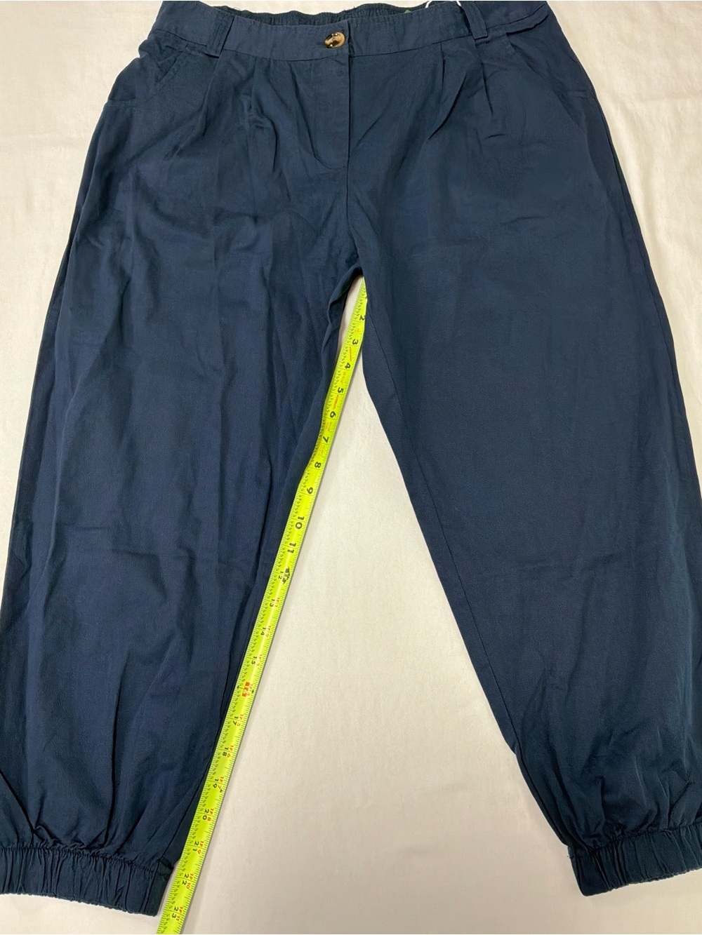 HALARA Women's Navy Blue Capris with Elastic Cuffs - Picture 5 of 13